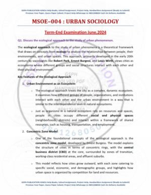 IGNOU MSOE-004 Previous Year Solved Question Paper English Medium (JUNE 2024)