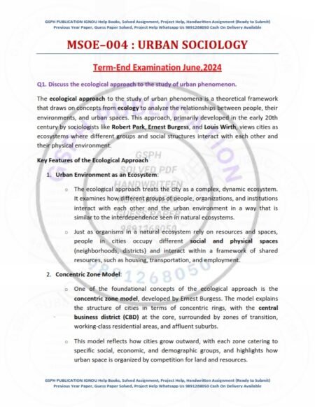 IGNOU MSOE-004 Previous Year Solved Question Paper English Medium (JUNE 2024)