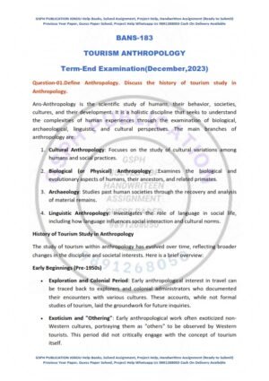 IGNOU BANS-183 Previous Year Solved Question Paper English Medium (DEC 2023)