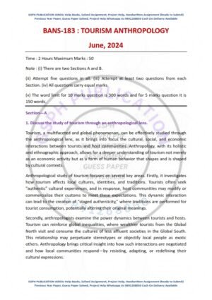 IGNOU BANS-183 Previous Year Solved Question Paper English Medium (JUNE 2024)