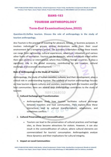 IGNOU BANS-183 Previous Year Solved Question Paper English Medium (JUNE 2022)