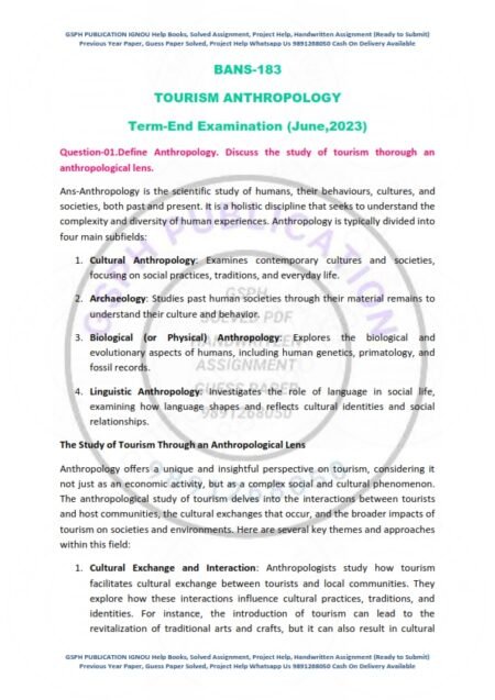 IGNOU BANS-183 Previous Year Solved Question Paper English Medium (JUNE 2023)