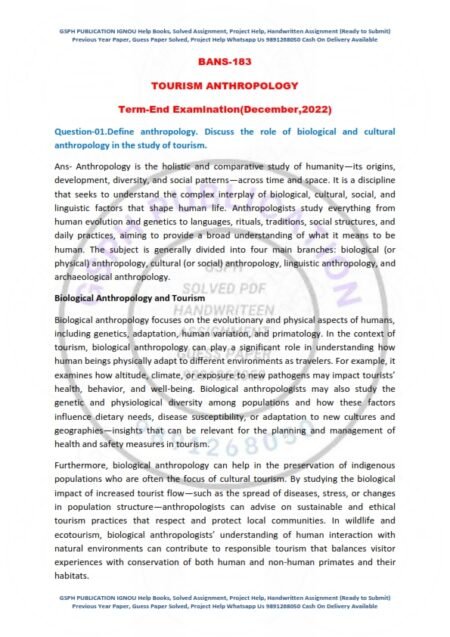IGNOU BANS-183 Previous Year Solved Question Paper English Medium (DEC 2022)