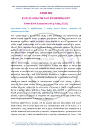 IGNOU BANS-184 Previous Year Solved Question Paper English Medium (JUNE 2023)