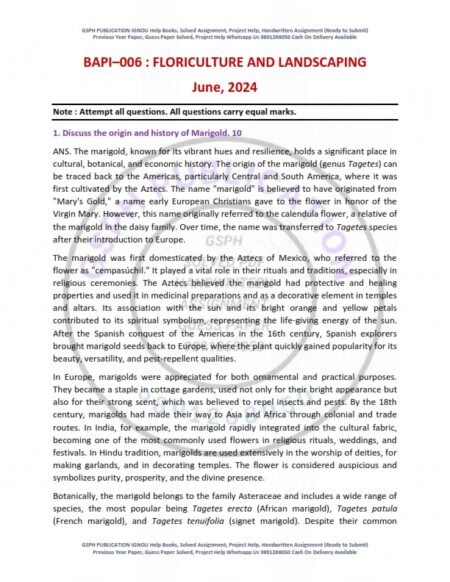 IGNOU BAPI-06 Previous Year Solved Question Paper English Medium (JUNE 2024)