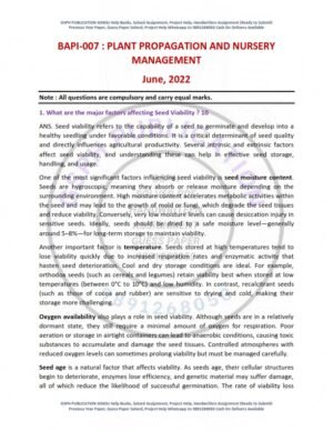 IGNOU BAPI-07 Previous Year Solved Question Paper English Medium (JUNE 2022)