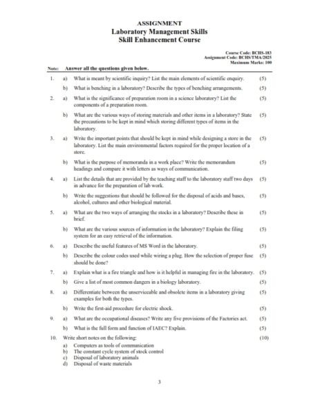 IGNOU BCHS-183 Solved Assignment January 2025 English Medium