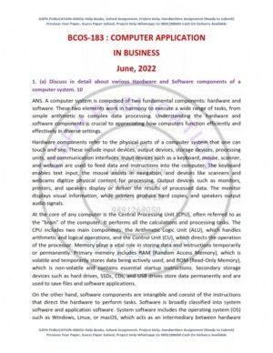 IGNOU BCOS-183 Previous Year Solved Question Paper English Medium (JUNE 2022)