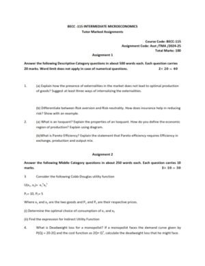 IGNOU BECC-115 Solved Assignment 2025 English Medium