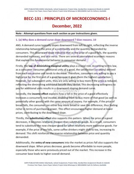 IGNOU BECC-131 Previous Year Solved Question Paper English Medium (DEC 2022)