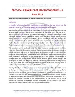 IGNOU BECC-134 Previous Year Solved Question Paper English Medium (JUNE 2023)