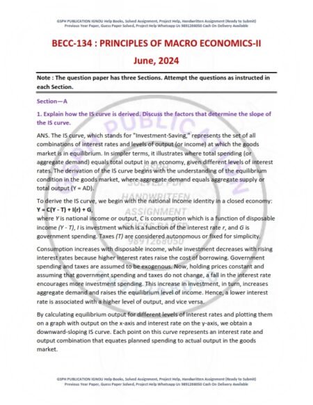 IGNOU BECC-134 Previous Year Solved Question Paper English Medium (JUNE 2024)