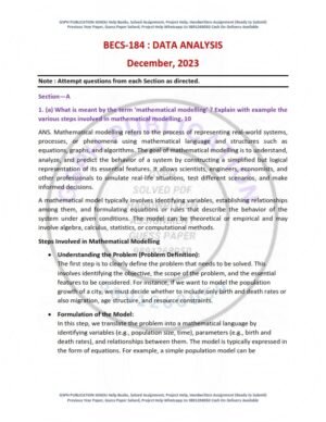 IGNOU BECS-184 Previous Year Solved Question Paper English Medium (DEC 2023)