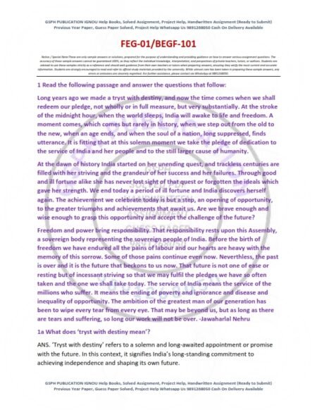 IGNOU BEGF-101 Solved Assignment 2024-25 English Medium