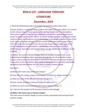 IGNOU BEGLA-137 Previous Year Solved Question Paper English Medium (DEC 2023)