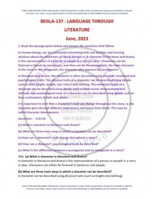 IGNOU BEGLA-137 Previous Year Solved Question Paper English Medium (JUNE 2023)