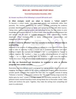 IGNOU BEGS-183 Previous Year Solved Question Paper English Medium (DEC 2022)