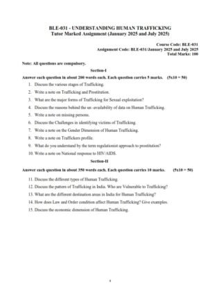 IGNOU BLE-031 Solved Assignment January & July 2025 English Medium