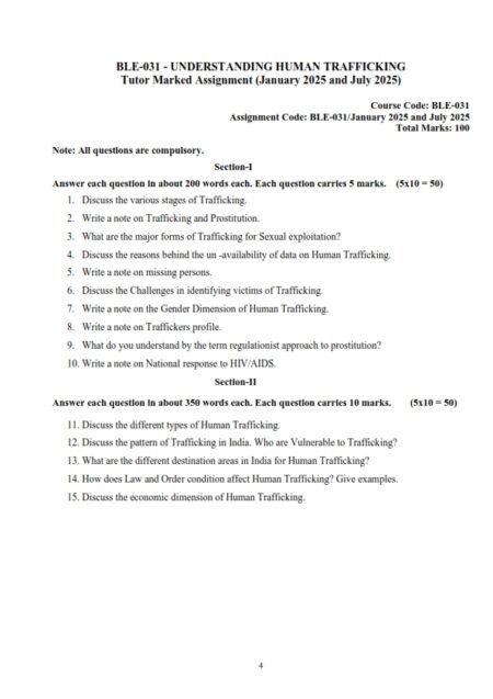 IGNOU BLE-031 Solved Assignment January & July 2025 English Medium