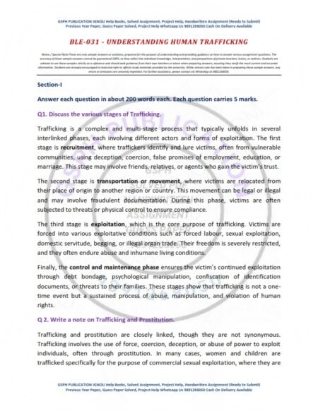 IGNOU BLE-031 Solved Assignment January & July 2025 English Medium