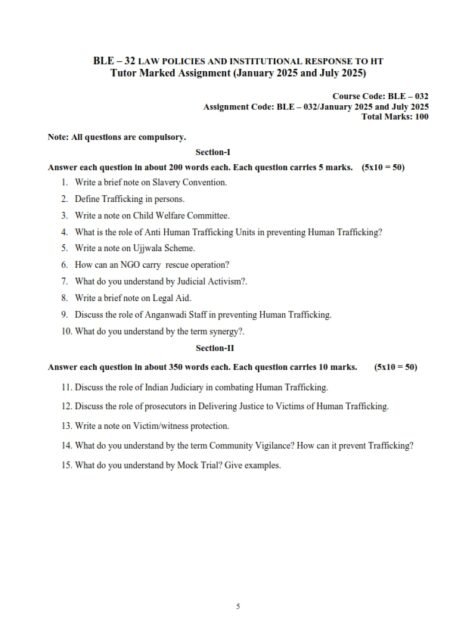 IGNOU BLE-032 Solved Assignment January & July 2025 English Medium