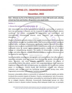 IGNOU BPAG-171 Previous Year Solved Question Paper English Medium (DEC 2022)