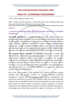 IGNOU BPAG-174 Previous Year Solved Question Paper English Medium (DEC 2022)