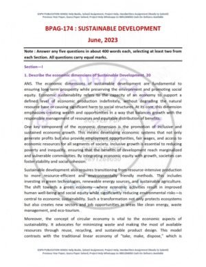 IGNOU BPAG-174 Previous Year Solved Question Paper English Medium (JUNE 2023)
