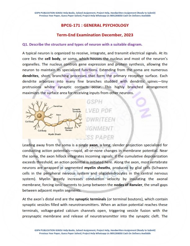 IGNOU BPCG-171 Previous Year Solved Question Paper English Medium (DEC 2023)