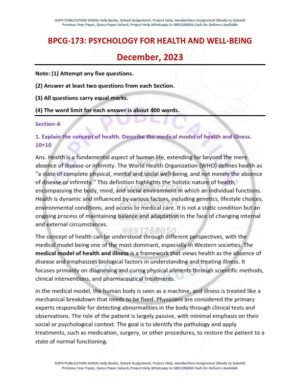 IGNOU BPCG-173 Previous Year Solved Question Paper English Medium (DEC 2023)