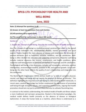 IGNOU BPCG-173 Previous Year Solved Question Paper English Medium (JUNE 2022)