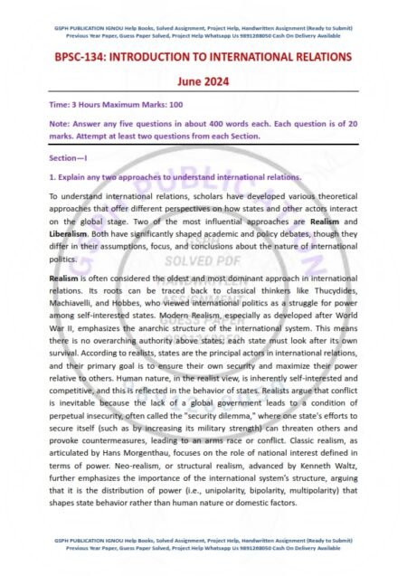 IGNOU BPSC-134 Previous Year Solved Question Paper English Medium (JUNE 2024)