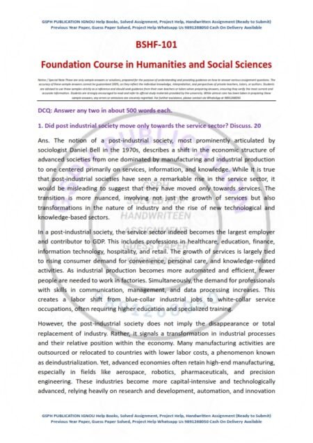IGNOU BSHF-101 Solved Assignment 2024-25 English Medium