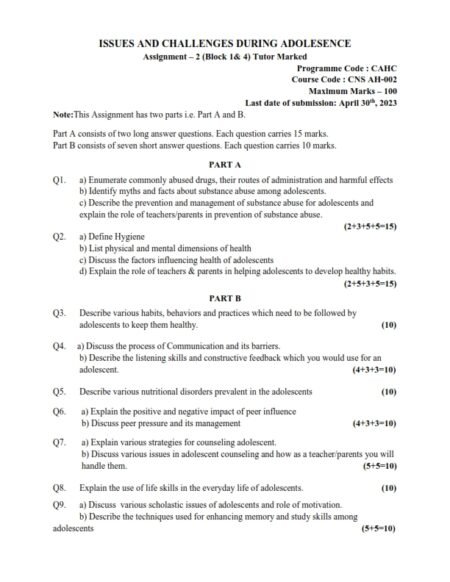 IGNOU CNS-AH-002 Solved Assignment 2025 English Medium