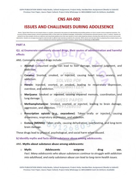 IGNOU CNS-AH-002 Solved Assignment 2025 English Medium