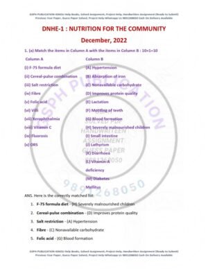 IGNOU DNHE-01 Previous Year Solved Question Paper English Medium (DEC 2022)
