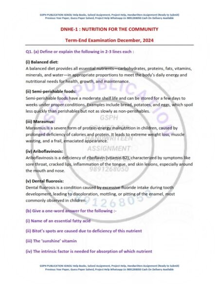 IGNOU DNHE-01 Previous Year Solved Question Paper English Medium (DEC 2024)