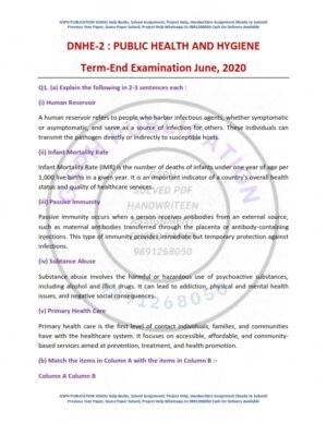 IGNOU DNHE-02 Previous Year Solved Question Paper English Medium (JUNE 2020)