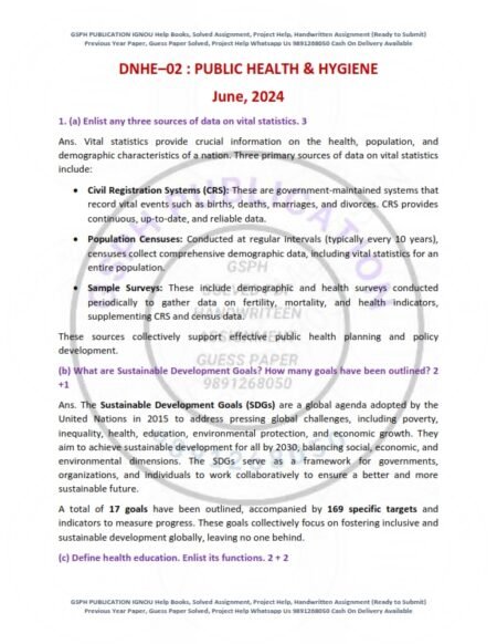 IGNOU DNHE-02 Previous Year Solved Question Paper English Medium (JUNE 2024)