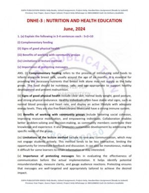 IGNOU DNHE-03 Previous Year Solved Question Paper English Medium (JUNE 2024)