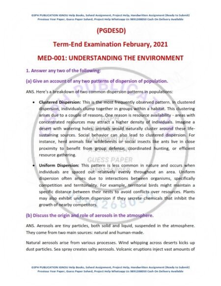 IGNOU MED-001 Previous Year Solved Question Paper English Medium (DEC 2020)