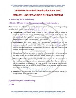 IGNOU MED-001 Previous Year Solved Question Paper English Medium (JUNE 2020)