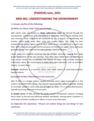 IGNOU MED-001 Previous Year Solved Question Paper English Medium (JUNE 2021)