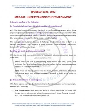 IGNOU MED-001 Previous Year Solved Question Paper English Medium (JUNE 2022)