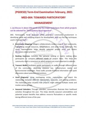 IGNOU MED-004 Previous Year Solved Question Paper English Medium (DEC 2020)