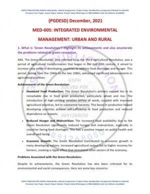 IGNOU MED-005 Previous Year Solved Question Paper English Medium (DEC 2021)