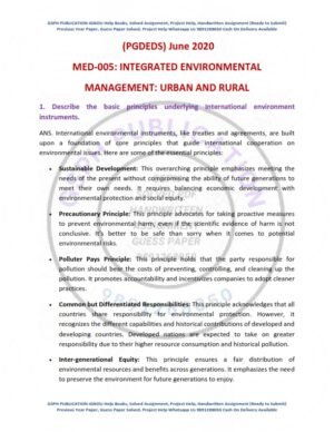IGNOU MED-005 Previous Year Solved Question Paper English Medium (JUNE 2020)
