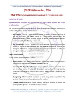 IGNOU MED-006 Previous Year Solved Question Paper English Medium (DEC 2020)