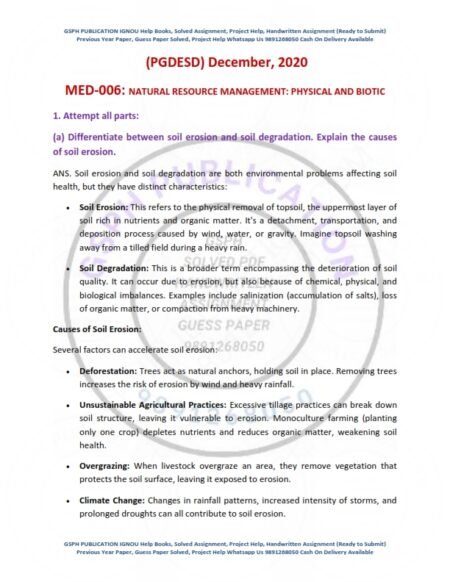 IGNOU MED-006 Previous Year Solved Question Paper English Medium (DEC 2020)