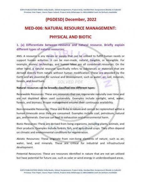 IGNOU MED-006 Previous Year Solved Question Paper English Medium (DEC 2022)
